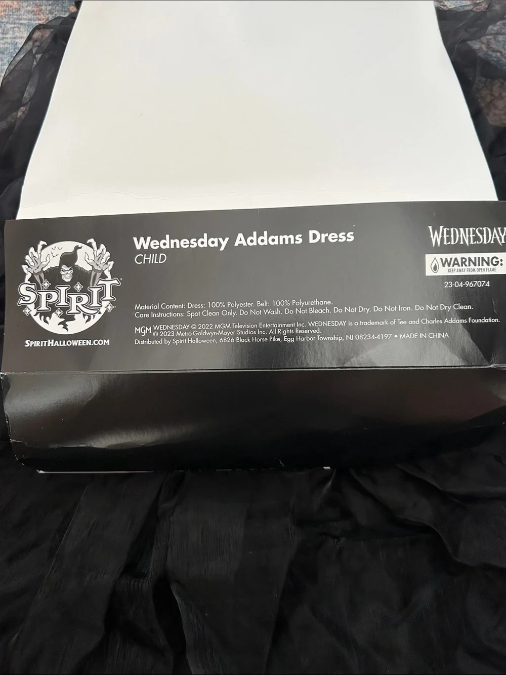 Wednesday Addams Halloween Costume without belt. Child 8-10 Spirit Halloween